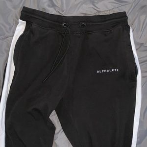 Alphalete Striped Joggers - Black/White
